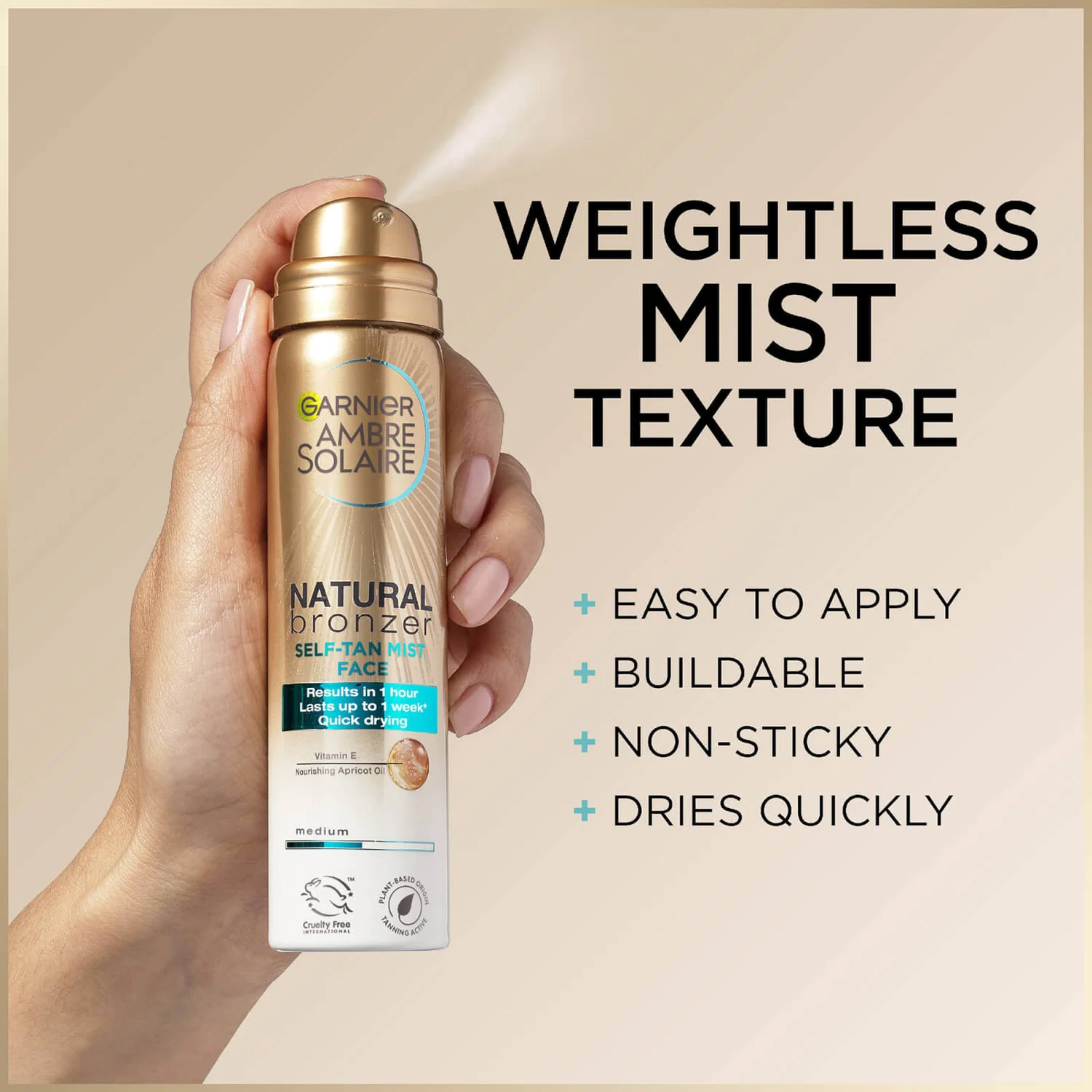 Garnier Ambre Solaire Natural Bronzer Quick Drying Dark Self Tan Face Mist 75ml 2 Garnier Ambre Solaire Natural Bronzer Quick Drying Dark Self Tan Face Mist 75ml - Image 2